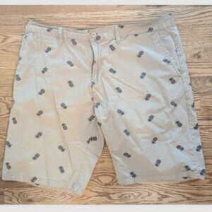 Polo Club Beverly Hills Short Adult 38 Khaki Pineapple Print Pockets Men